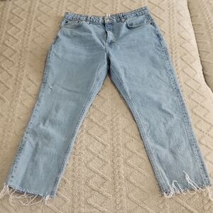 Topshop Light Blue Straight Leg Jeans Size 32